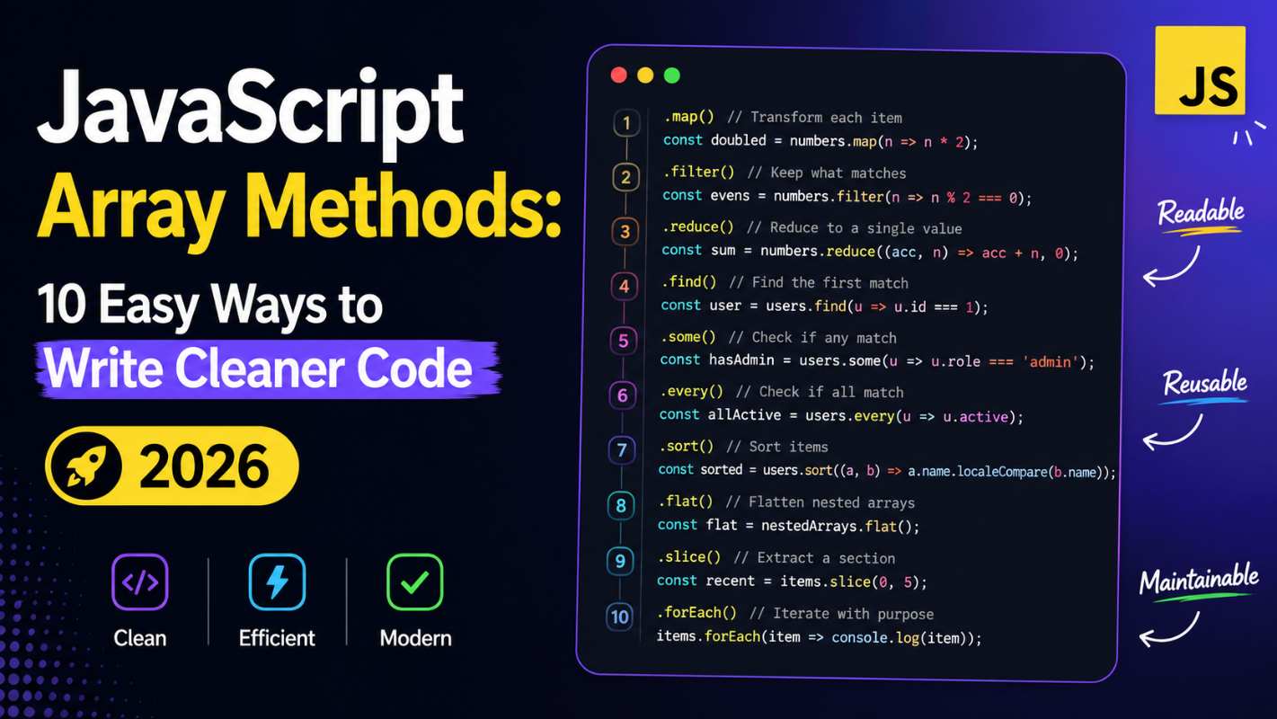 JavaScript Array Methods: 10 Easy Ways to Write Cleaner Code in 2026
