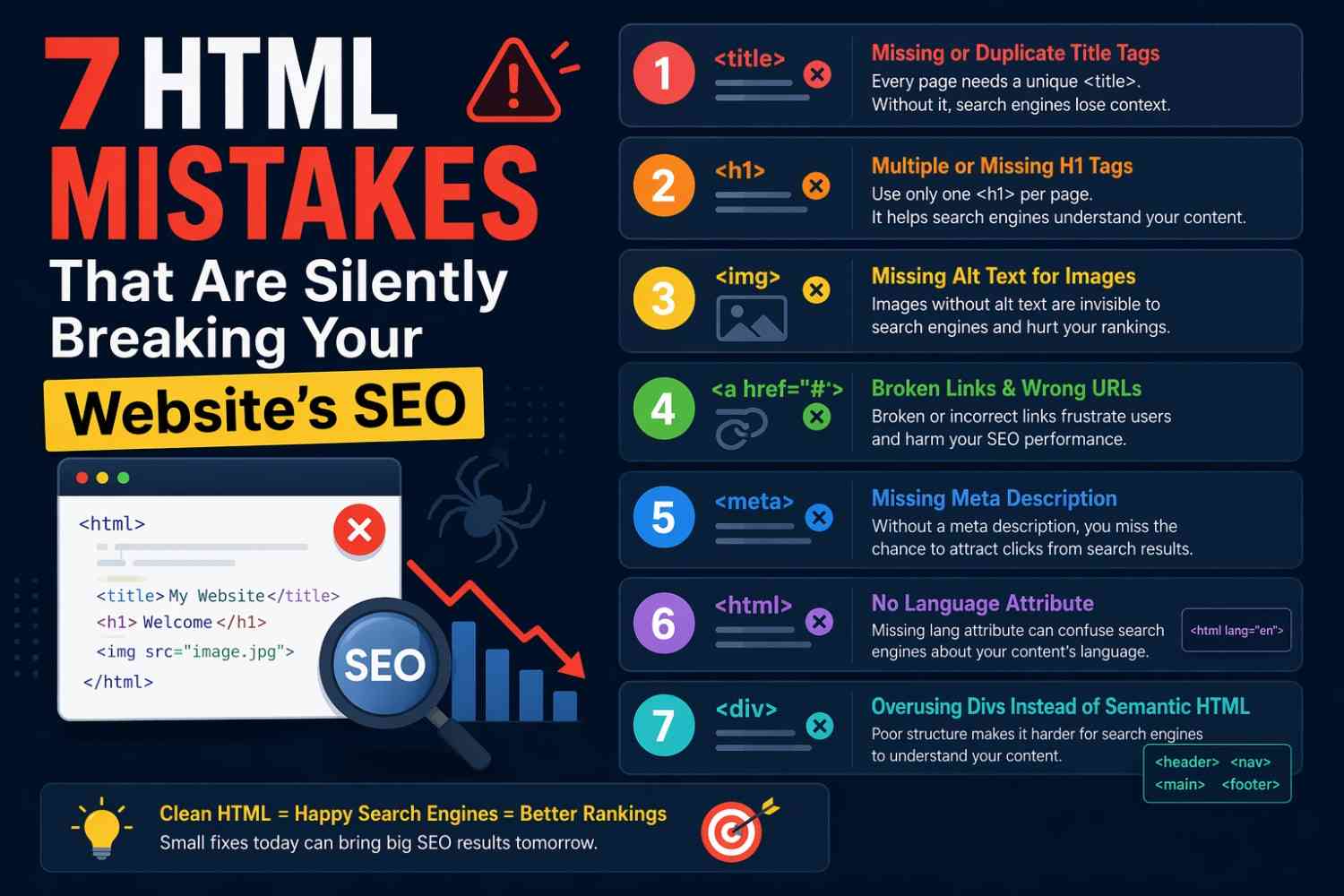 7 HTML Mistakes That Are Silently Breaking Your Website’s SEO