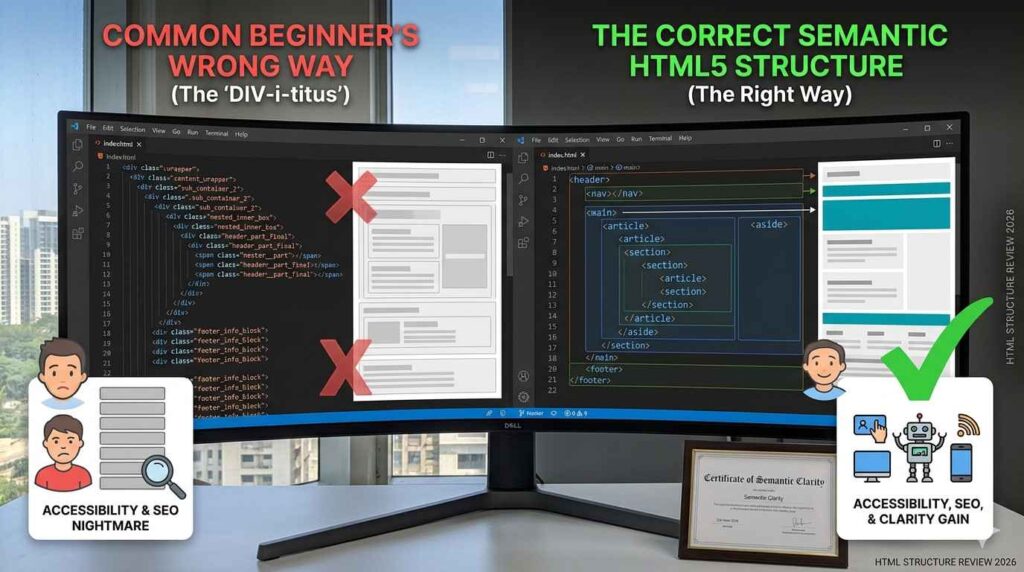structure an HTML page correctly