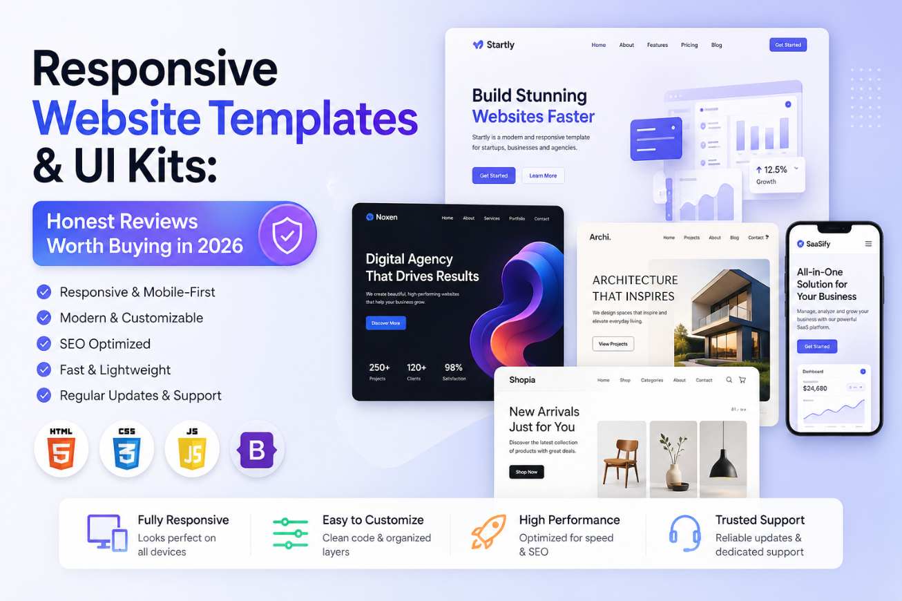 Responsive Website Templates & UI Kits: Honest Reviews Worth Buying in 2026